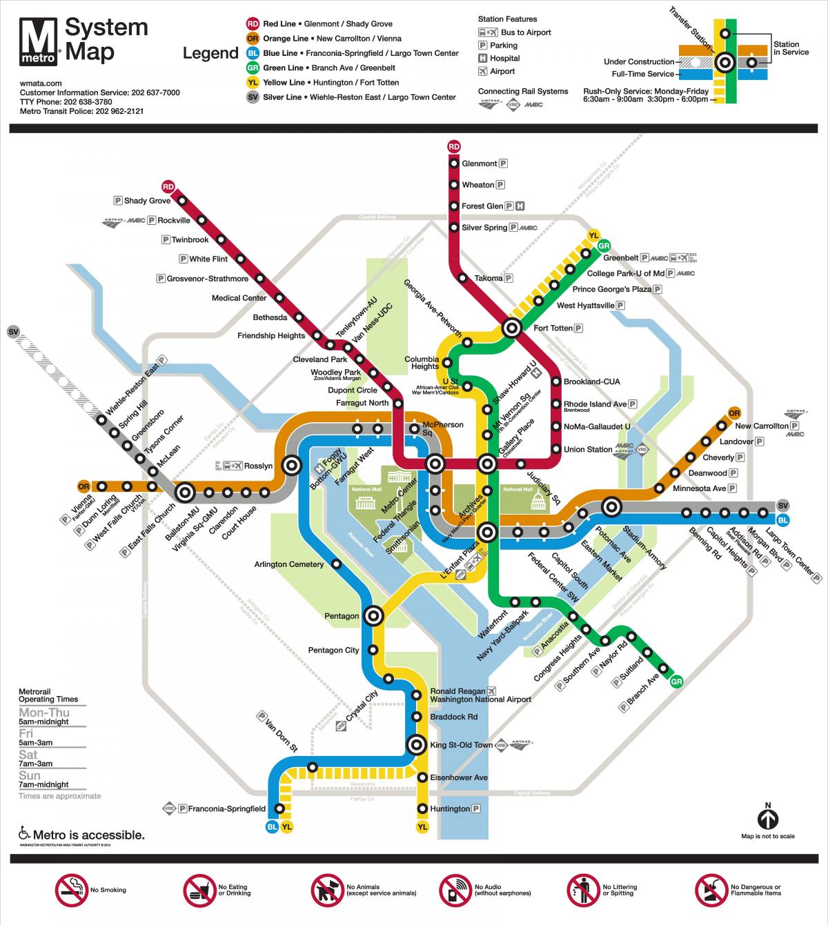 washington dc metro mapa silver line