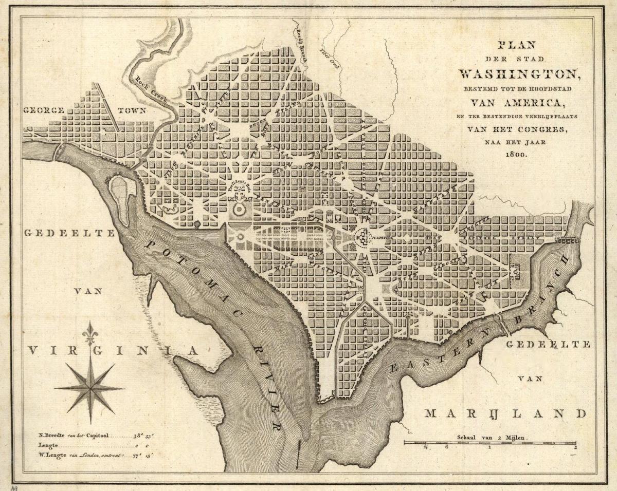 mapa historická mapa washington, dc