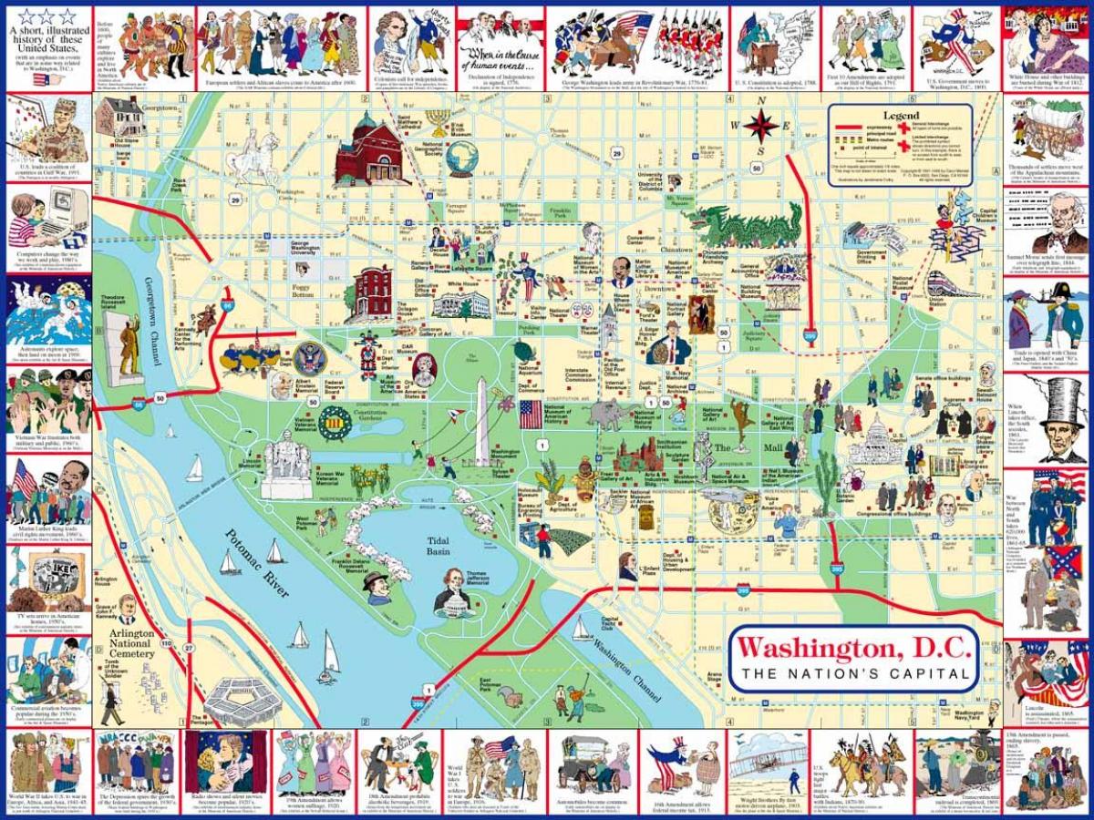 washington turistická mapa
