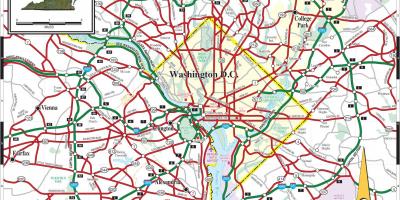 Washington dc metro mapa street překrytí