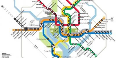 Washington dc metro rail mapě