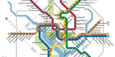 Washington dc public transit mapě