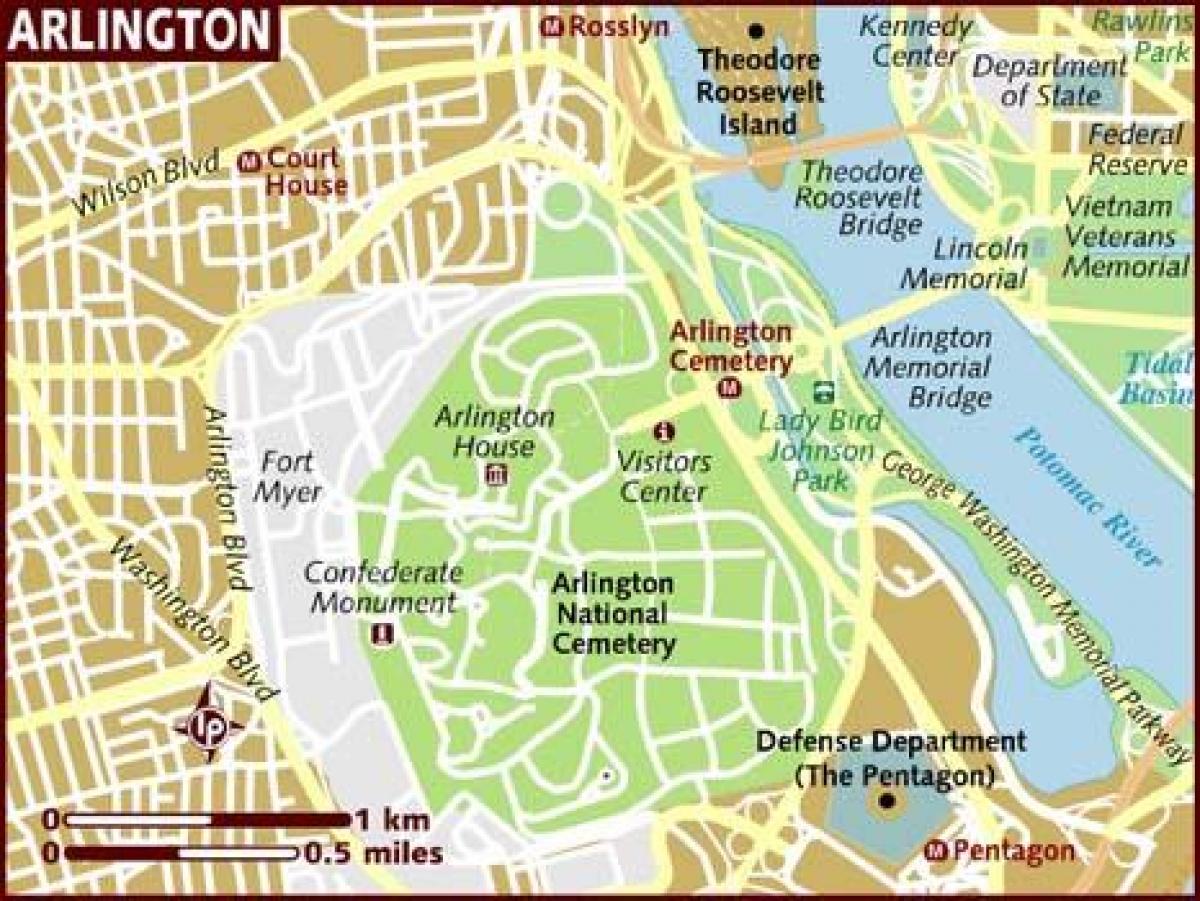 mapa arlington, washington, dc