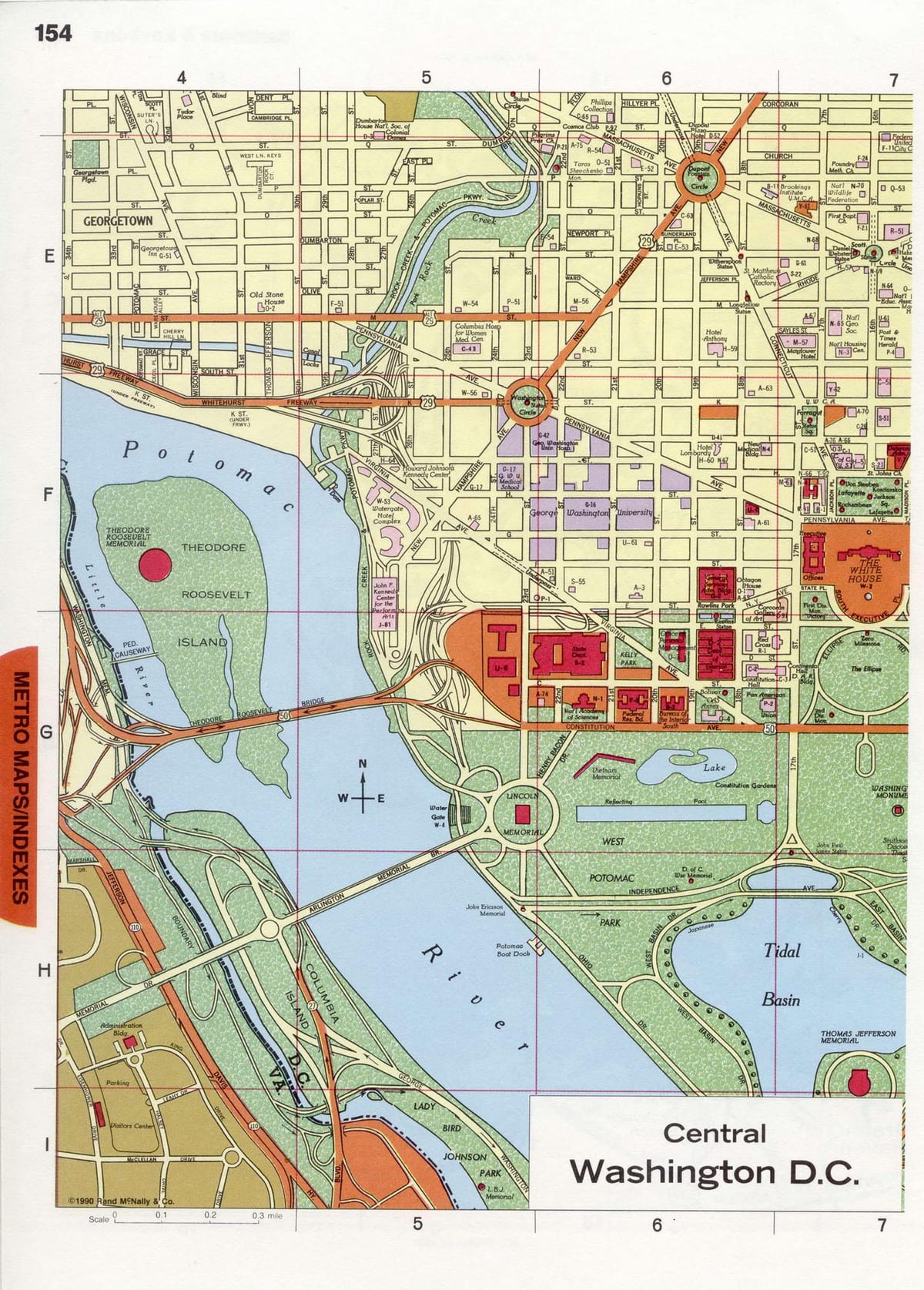 washington dc city center mapě