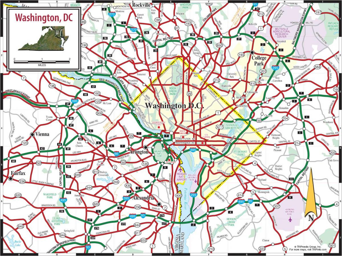 washington dc metro mapa street překrytí