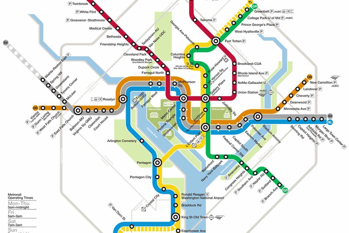 wash dc metro mapa