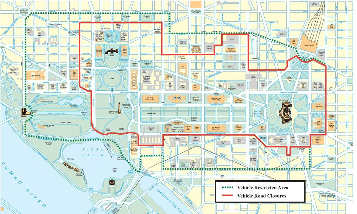 washington dc, parkování na ulici mapě