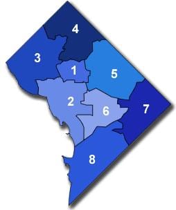 washington dc parkovací zóny mapě