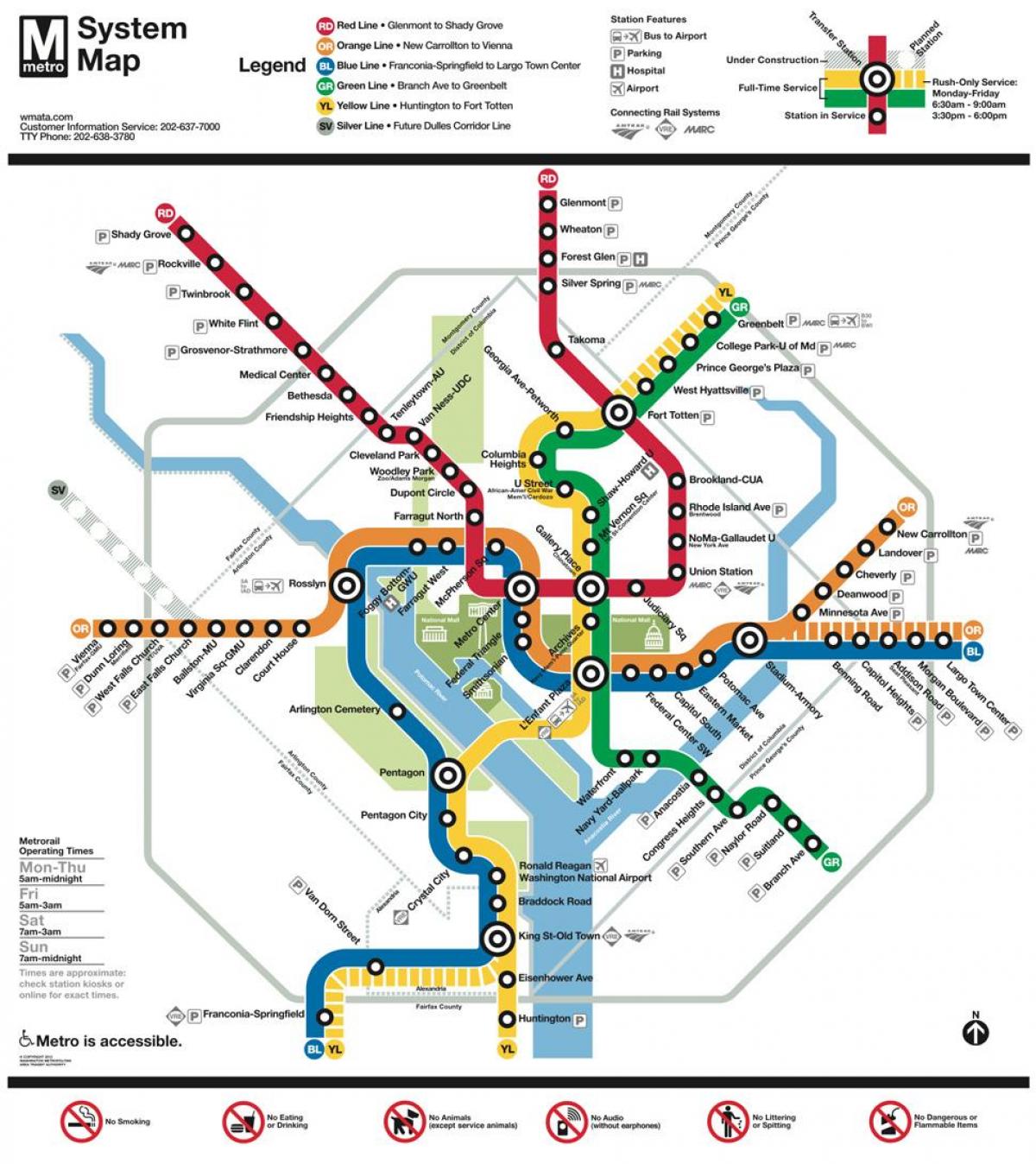 washington dc public transit mapě