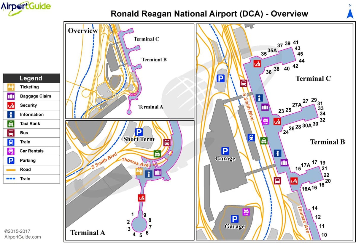 washington dca mapě
