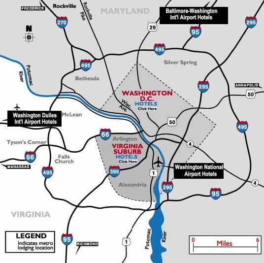 washington dc letiště mapě