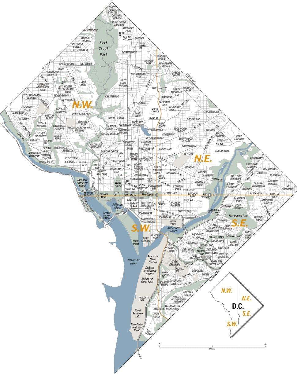 mapa pro washington dc
