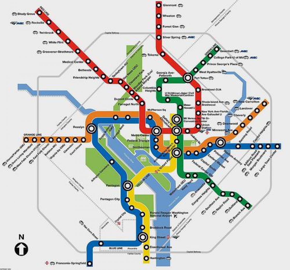 dc metro mapa plánovač