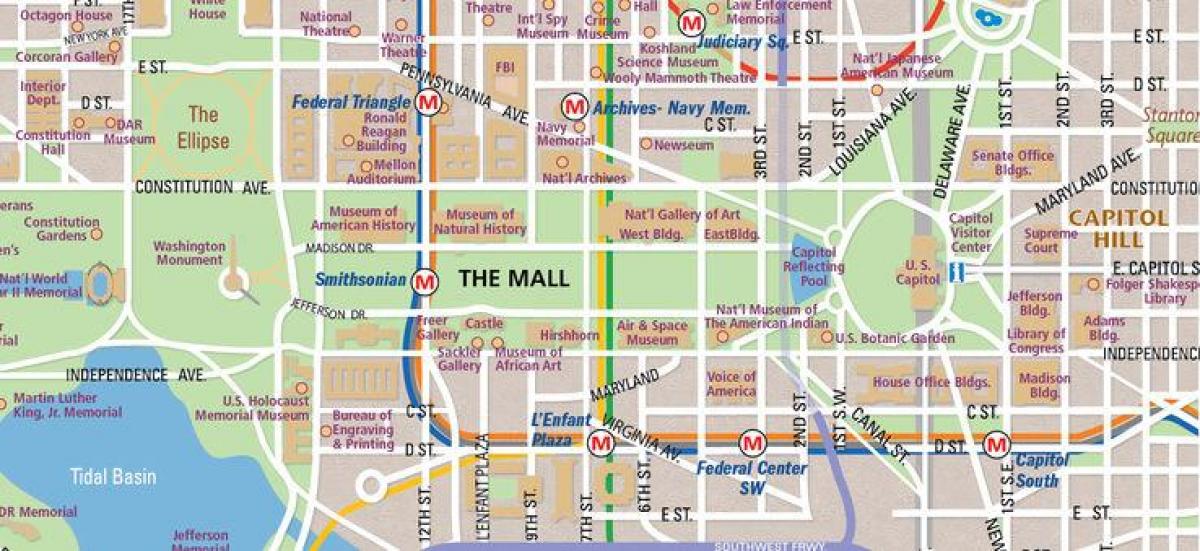 dc national mall mapě