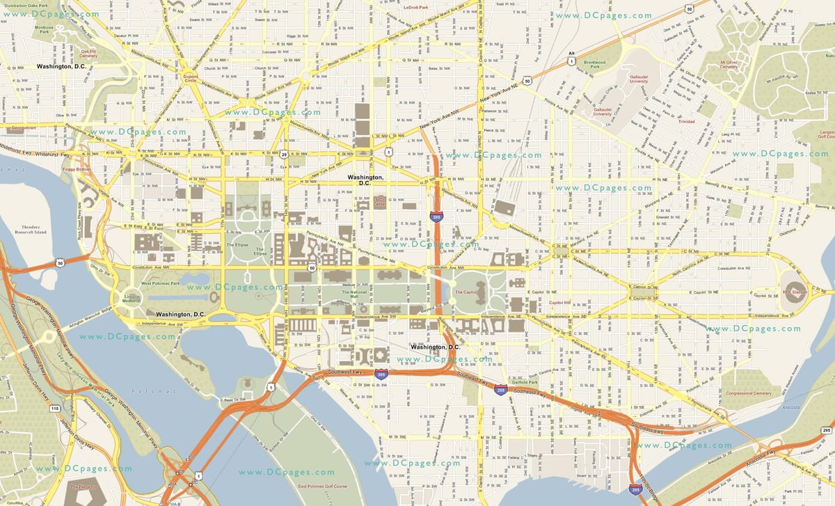 podrobná mapa washingtonu