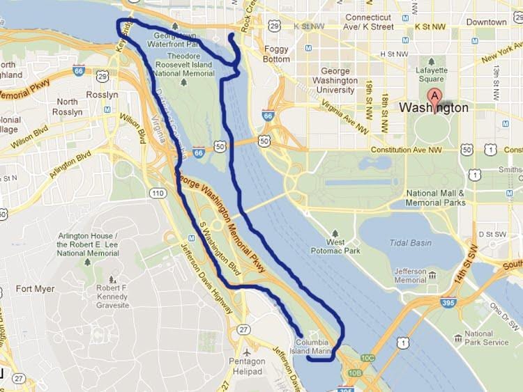 mapa potomac ve washingtonu dc