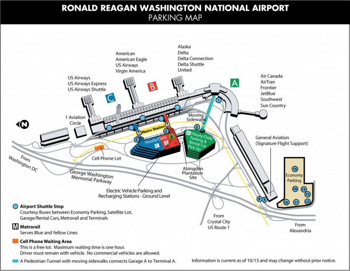 reagan airport gate mapě