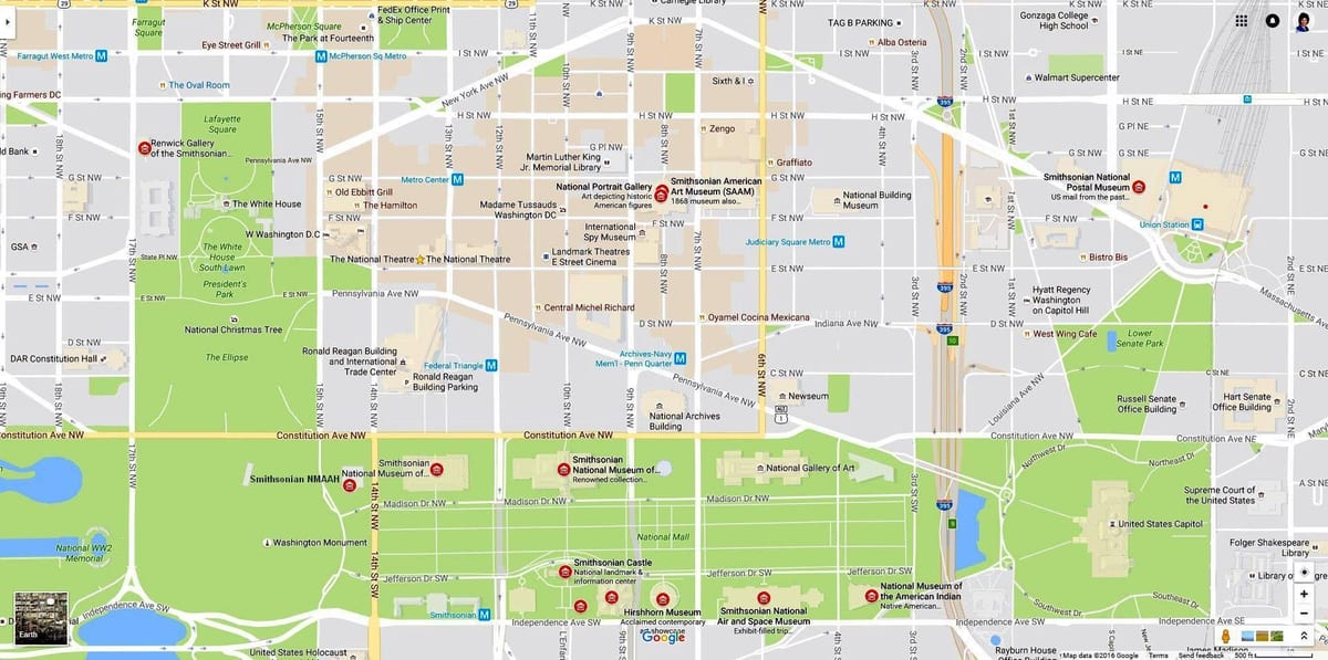 mapa smithsonian muzea