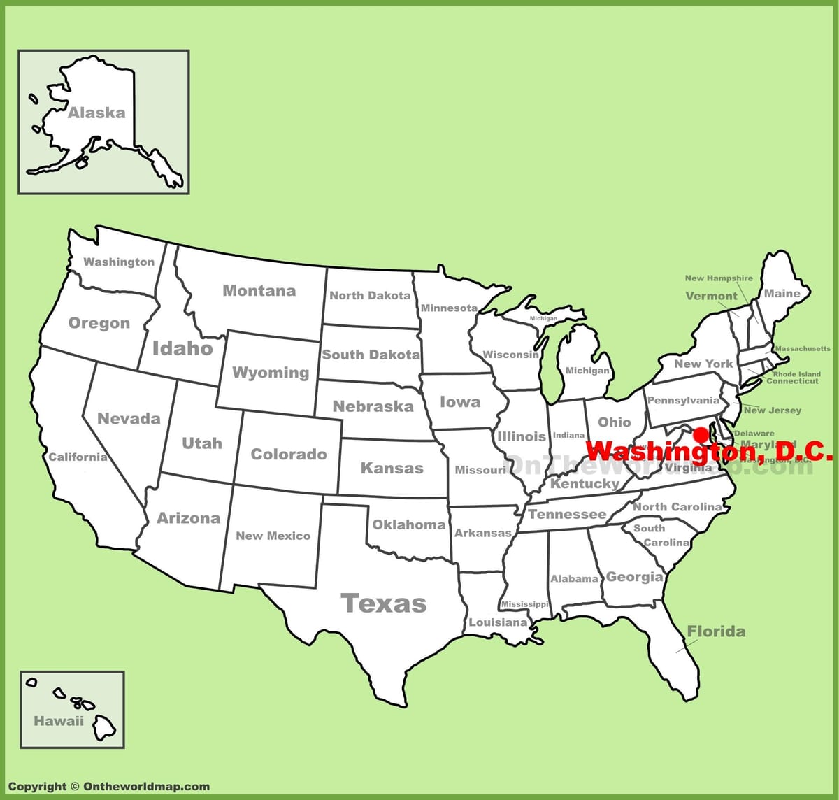 washington umístění na mapě