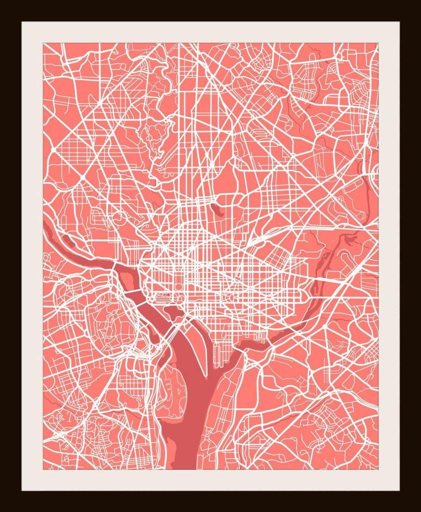 dc nástěnná mapa