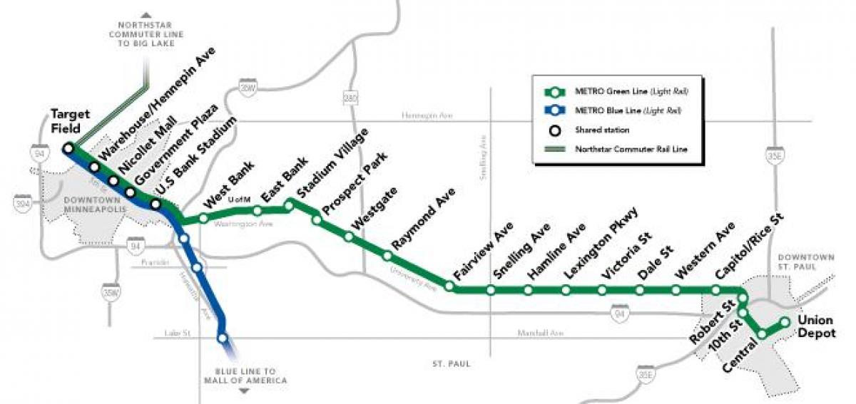 zelená linka dc metro mapa