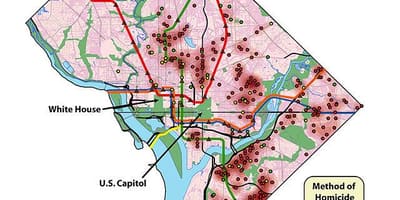 Washington dc špatné sousedy mapě