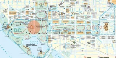 Mapa capitol hill, bílý dům