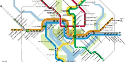 Washington metra mapě