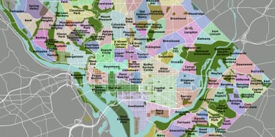 Washington district mapě