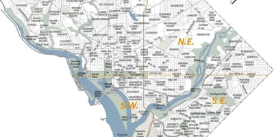 Washington dc sousedství mapě