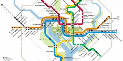 Washington dc metro mapa systému