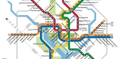 Washington dc public transit mapě