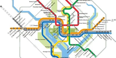Washington dc vlak mapě