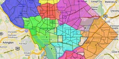 Washington dc ward mapě