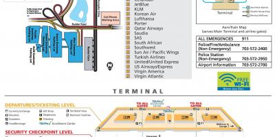 Washington dulles mezinárodní letiště mapě