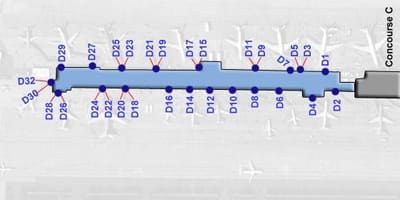 Mapa dulles terminálu d
