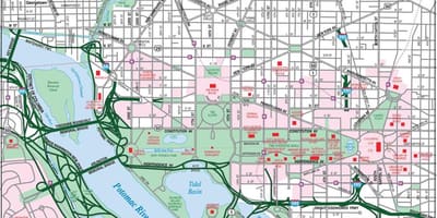 Washington downtown mapě