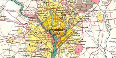 Mapa dc a okolní státy