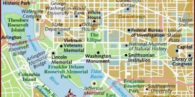 Washington downtown mapě