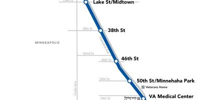 Modrá čára dc metro mapa