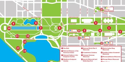 Mapa national mall parkoviště