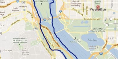 Mapa potomac ve washingtonu dc