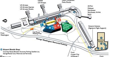 Ronald reagan washington národní letiště mapě