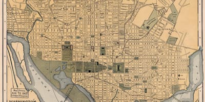 Stará mapa washingtonu, dc