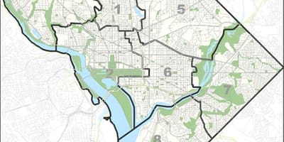 Mapa washingtonu, dc, parkování zdarma