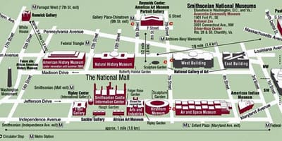 Washington dc vládní budovy mapě