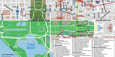 Mapa washingtonu, dc nákupní centrum