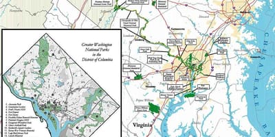 Mapa washington dc národní parky