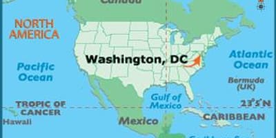 Washington na mapě světa