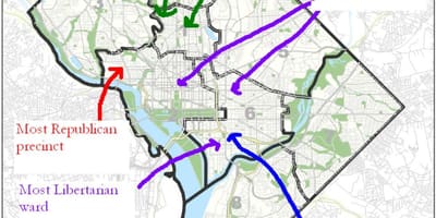 Mapa washingtonu, dc politické